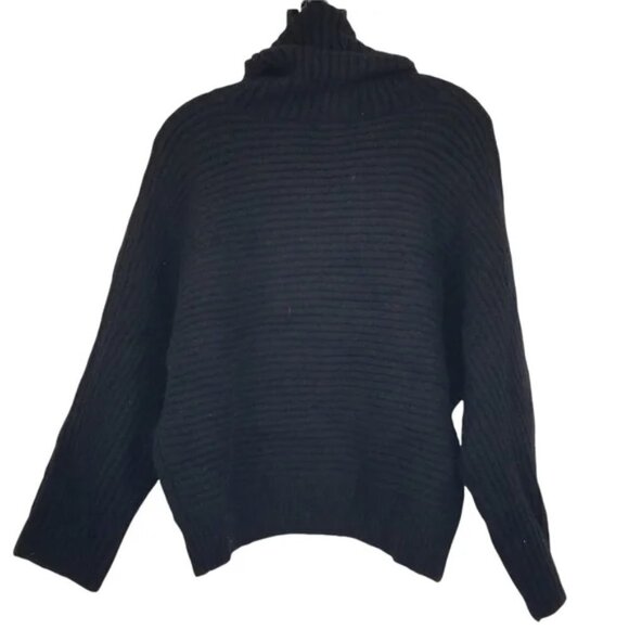 Leith Dolman Turtleneck Sweater In Black Size Large - Picture 2 of 5